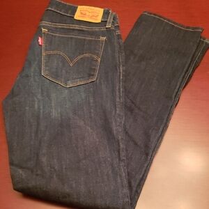Levi's Women's Deep Blue Straight Jeans